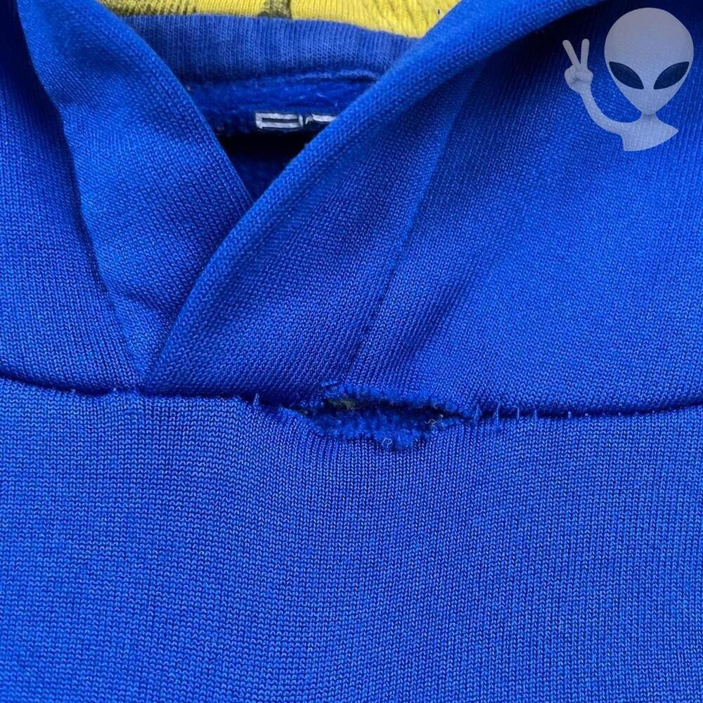 Polo Ralph Lauren Extra Large Royal Blue Big Pony Hoodie Yellow Contrast Fleece - Picture 5 of 8